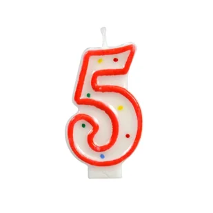 Świeczka cyferka 5 kropki - świeca - Urodziny dla dorosłych - miniaturka - grafika 1