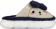 Kapcie damskie - Damskie Miękkie Kapcie Dla Psa Tkanina Ciepłe Kapcie Kredi Granatowy Rozmiar 40/41 - miniaturka - grafika 1