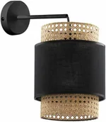 Lampy ścienne - TK Lighting Lampa ścienna rattanowa abażur BOHO BLACK wys. 35cm czarny TK6550 - miniaturka - grafika 1