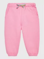 Spodnie i spodenki dla dziewczynek - United Colors Of Benetton Spodnie dresowe 3J68GF01W Różowy Regular Fit - miniaturka - grafika 1