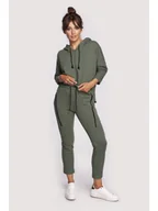 Spodnie sportowe damskie - BeWear Damskie spodnie dresowe Irahn B240 khaki M - miniaturka - grafika 1