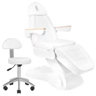 Fotele kosmetyczne - Fotel kosmetyczny Activeshop Lux 273B, biały + taboret 304, biały - miniaturka - grafika 1