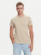 Koszulki męskie - Tommy Jeans T-Shirt DM0DM04411 Beżowy Slim Fit - miniaturka - grafika 1