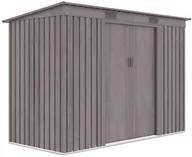 Altany ogrodowe - Szopa ogrodowa OREGON 261x121cm Light Wood, metalowa, z przesuwanymi drzwiami, kompaktowy magazyn na sprzęt ogrodowy i narzędzia Hardmaister - miniaturka - grafika 1