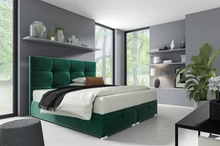 Łóżko kontynentalne pikowane z materacem Harry 2 160x200 Zielone - Łóżka - miniaturka - grafika 1
