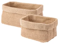 Pudła i pojemniki do przechowywania - W5 Zestaw 2 koszy do przechowywania / Organizer wiszący (Koszyki do przechowywania, 2 sztuki, beżowy) - miniaturka - grafika 1