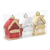 Bombki - Bombka domek 6 cm 3 sztuki - miniaturka - grafika 1