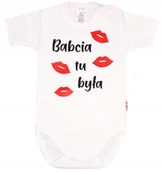 Body dla niemowląt - BODY KR NAPIS nadruk BABCIA TU BYŁA r 62 KLEKLE - miniaturka - grafika 1