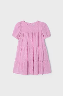 Sukienki - Mayoral Mayoral sukienka dziecięca kolor różowy mini oversize - grafika 1