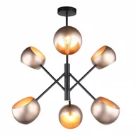 Lampy sufitowe - Italux Lampa wisząca Cavazza 6 x 40 W E14 black/gold MDM-3690/6 BK+GD - miniaturka - grafika 1
