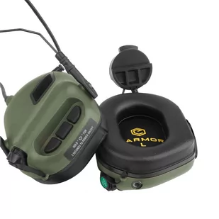 Earmor - Aktywne ochronniki słuchu M31H do hełmów FAST - Foliage Green - M31H for ARC Helmet Rails-FG - Ochrona oczu i twarzy - miniaturka - grafika 2