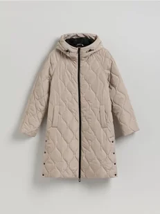 Reserved - Pikowany płaszcz - beżowy - Płaszcze damskie - miniaturka - grafika 1