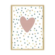 Wyposażenie pokoiku dziecięcego - Obrazek Lovely Unicorn heart - miniaturka - grafika 1