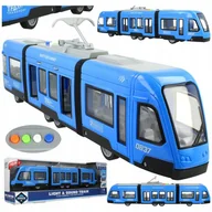 Samochody i pojazdy dla dzieci - Tramwaj Przegubowy Z Napędem Otwierane Drzwi Dźwięki Światła Led Autobus A - miniaturka - grafika 1