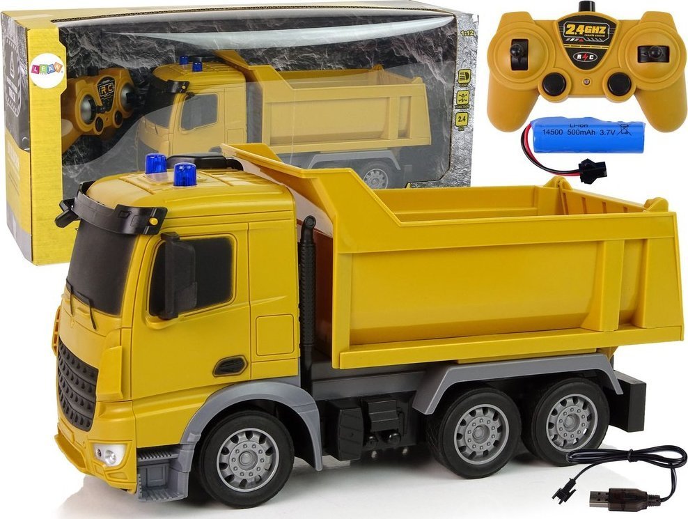 LeanToys Dźwig Pojazd Budowlany 2.4G R/C Żółta 1:12