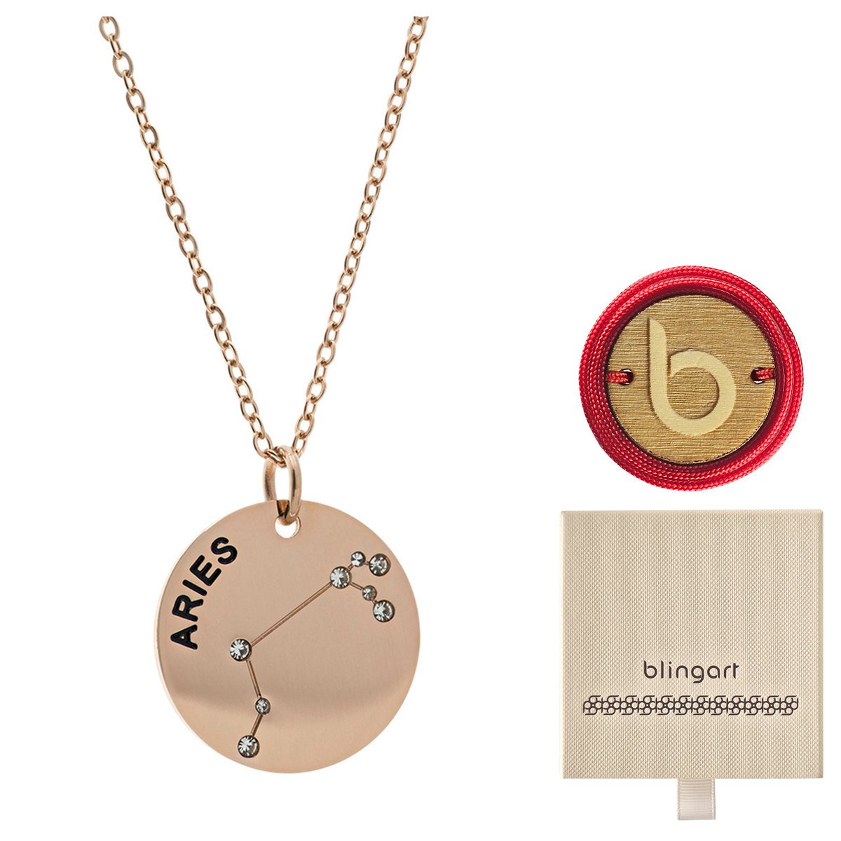Naszyjnik celebrytka medalik Baran pozłacany różowe złoto BLINGART