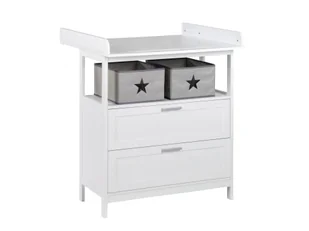 Roba Komoda do przewijania „Hamburg” z nakładką do przewijania 2 szuflady Biały - Komody dla dzieci - miniaturka - grafika 1