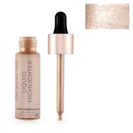 Rozświetlacze do twarzy i ciała - Makeup Revolution Liquid Highlighter 18 ml Rozświetlacz w płynie Luminous Gold Makeup Revolution - miniaturka - grafika 1
