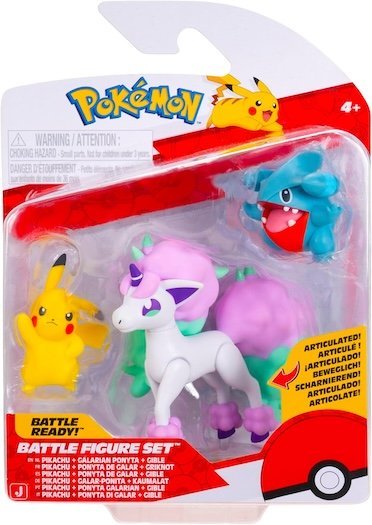 POKEMON Figurka 3 PAK Pikachu Galarian Ponyta Gible