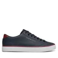 Sneakersy męskie - Sneakersy Tommy Hilfiger Th Hi Vulc Core Low Leather FM0FM05041 Granatowy - miniaturka - grafika 1
