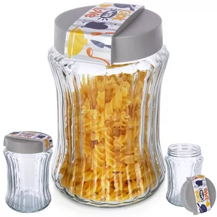 Pojemnik kuchenny na produkty sypkie kawę cukier makaron szklany 1,3 l - Pojemniki kuchenne - miniaturka - grafika 1