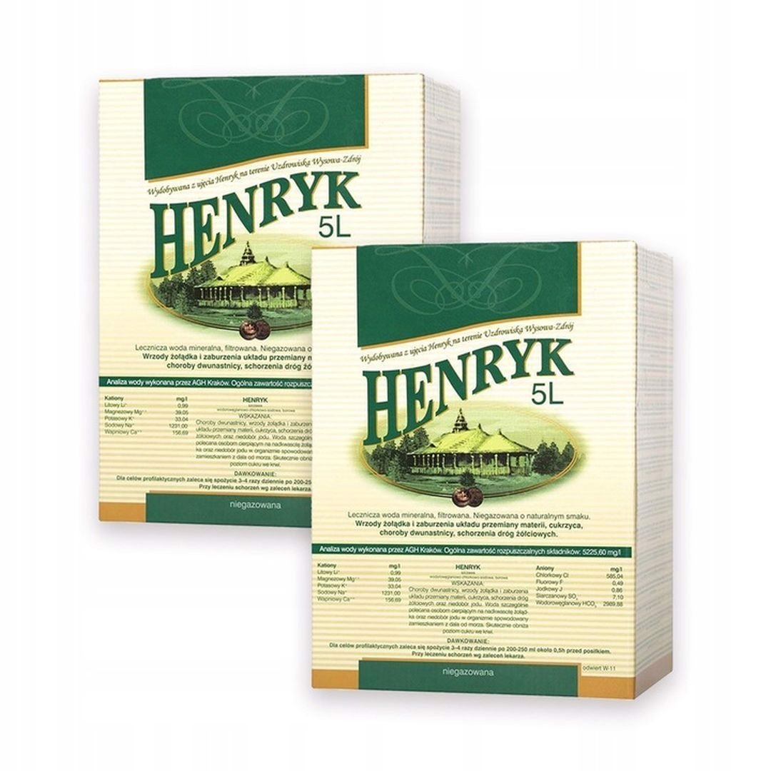 Lecznicza woda mineralna Henryk 5l x 2 sztuk