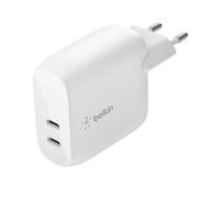 Ładowarki do telefonów - Belkin Ładowarka Charger 40W USB-C PowerDelivery 2x20W WCB006vfWH WCB006VFWH - miniaturka - grafika 1