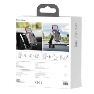 Baseus 5w1 elektrycznie zamykany uchwyt samochodowy bezprzewodowa ładowarka Qi 10 W + ładowarka samochodowa + 2 mocowania + kabel micro USB srebrny (WXHW01-B0S) - Ładowarki samochodowe - miniaturka - grafika 6