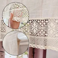 Firany - Zazdrostka firanka boho do kuchni zazdrostki z szeroką koronką 100/45cm - miniaturka - grafika 1