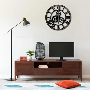 vidaXL vidaXL Zegar ścienny, czarny, 60 cm, MDF - Zegary - miniaturka - grafika 1