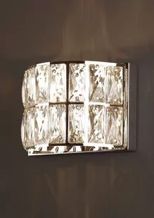 Maxlight Kinkiet LAMPA ścienna DIAMANTE W0204 szklana OPRAWA półokrągła z kryształkami crystal przezroczysta W0204 - Lampy ścienne - miniaturka - grafika 1