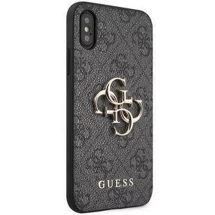 Guess GUHCPX4GMGGR iPhone X/XS szary/grey hardcase 4G Big Metal Logo - Etui i futerały do telefonów - miniaturka - grafika 4