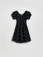 Sukienki i spódniczki dla dziewczynek - Reserved - Wzorzysta sukienka - czarny - miniaturka - grafika 1