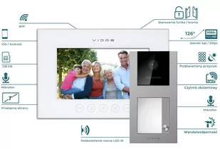 Wideodomofon WIFI Vidos X M11W-X + S11-1 FullHD Android Podczerwień RFID MicroSD - Wideodomofony - miniaturka - grafika 2