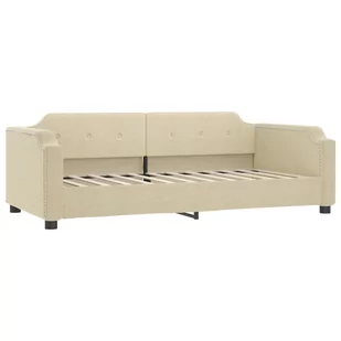 Sofa z funkcją spania, kremowa, 100x200 cm, obita tkaniną Lumarko! - Łóżka - miniaturka - grafika 3