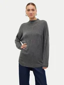 Swetry damskie - Vero Moda Sweter Plaza 10290784 Szary Loose Fit - miniaturka - grafika 1
