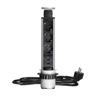 Gniazdka elektryczne - Gniazdo wpuszcane 6cm 3x250V z ładowarką USB blokadą 1,8 m OR-AE-1349(GS) schuko - miniaturka - grafika 1