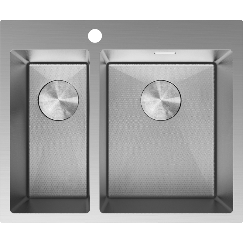 Mexen Flexo zlewozmywak stalowy 1,5-komorowy 610 x 510 mm, inox HC - 6446611500-01HC
