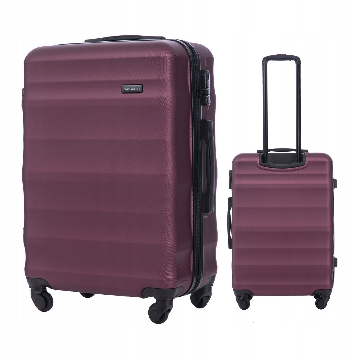Walizka podróżna średnia na 4 kółkach twardy bagaż na wakacje z ABS WINGS