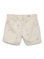 Spodenki damskie - Vero Moda Szorty dżinsowe w kolorze beżowym - miniaturka - grafika 1