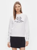 Bluzy damskie - Tommy Hilfiger Bluza Flag Script WW0WW41758 Biały Regular Fit - miniaturka - grafika 1