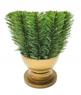 Sztuczne kwiaty - PODKŁAD SZTUCZNY cement gąbka z gałązkami wysoka donica na nóżce stroik 18 - miniaturka - grafika 1