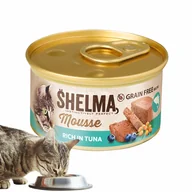 Mokra karma dla kotów - Mus rybny dla dorosłych kotów bogaty w tuńczyka z jagodą i rokitnikiem Shelma 85 g - miniaturka - grafika 1