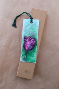 Akwarelowa zakładka do książki ręcznie malowana Tulipan - Zakładki do książek - miniaturka - grafika 1