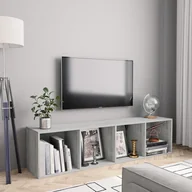 Szafki RTV - vidaXL Regał na książki/szafka TV betonowy szary 143x30x36 cm 800265 - miniaturka - grafika 1