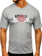 Koszulki męskie - Szary T-shirt męski z nadrukiem Denley 14333 - miniaturka - grafika 1