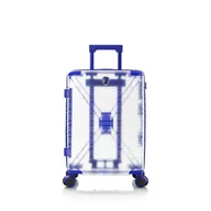 Walizki - Heys X-Ray średnia niebieska transparentna walizka na kółkach - miniaturka - grafika 1
