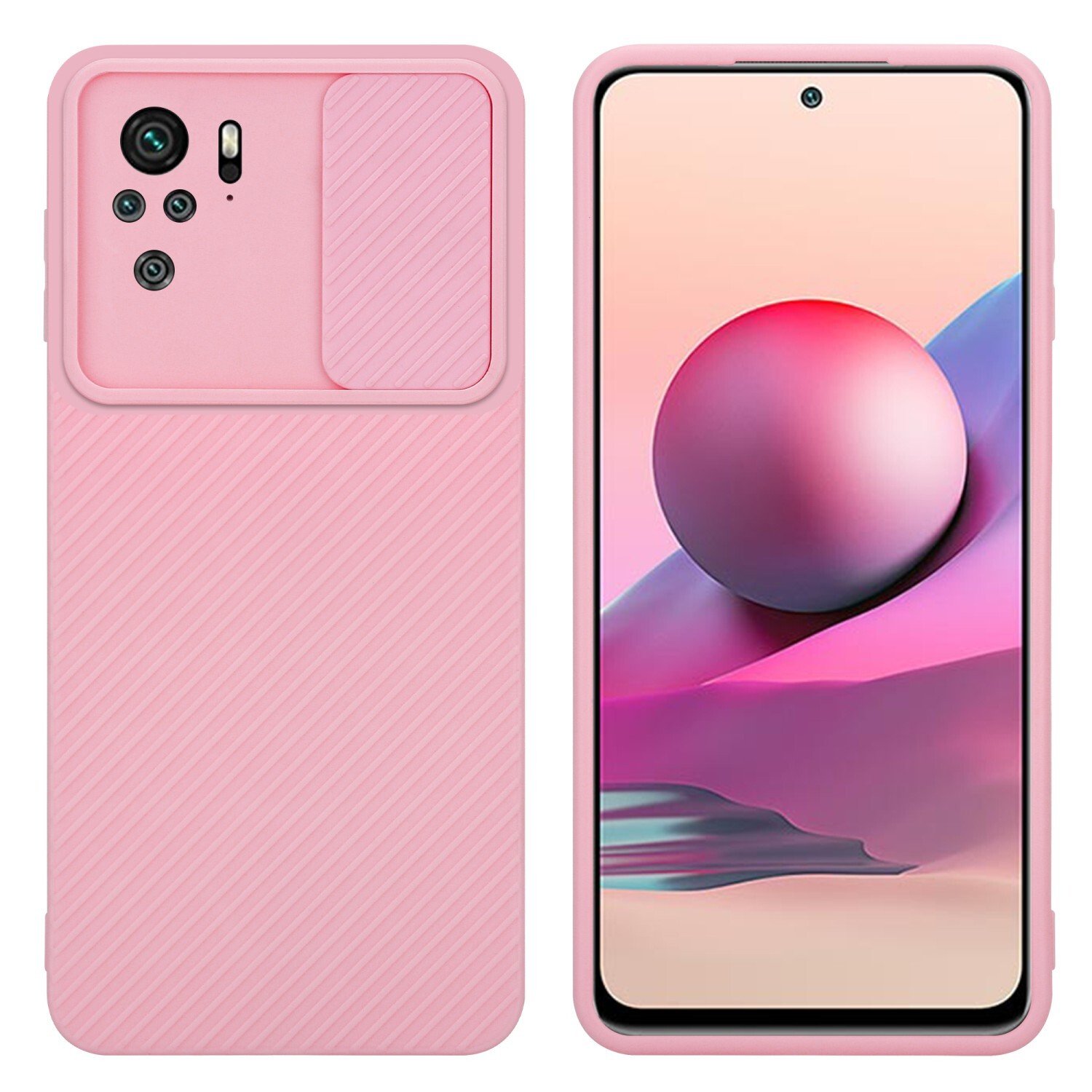 Cadorabo Etui do Xiaomi RedMi NOTE 10 4G / RedMi NOTE 10S Etui ochronne w kolorze różowym Etui na telefon komórkowy TPU Etui Cover
