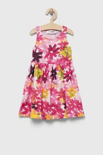 Sukienki i spódniczki dla dziewczynek - Desigual sukienka bawełniana dziecięca kolor różowy mini rozkloszowana - grafika 1