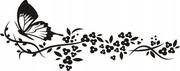 Naklejki na ścianę - Naklejka na ścianę motyle kwiaty dekor Ornament 90, 100x40 cm - miniaturka - grafika 1
